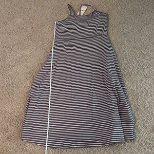 Pact purple  and Cream Striped Tank Dress